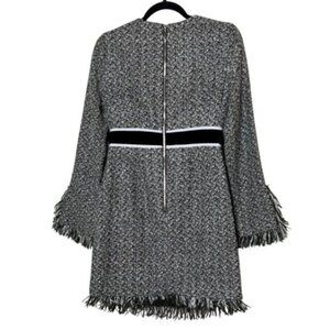 Elegant Black and White Tweed Dress